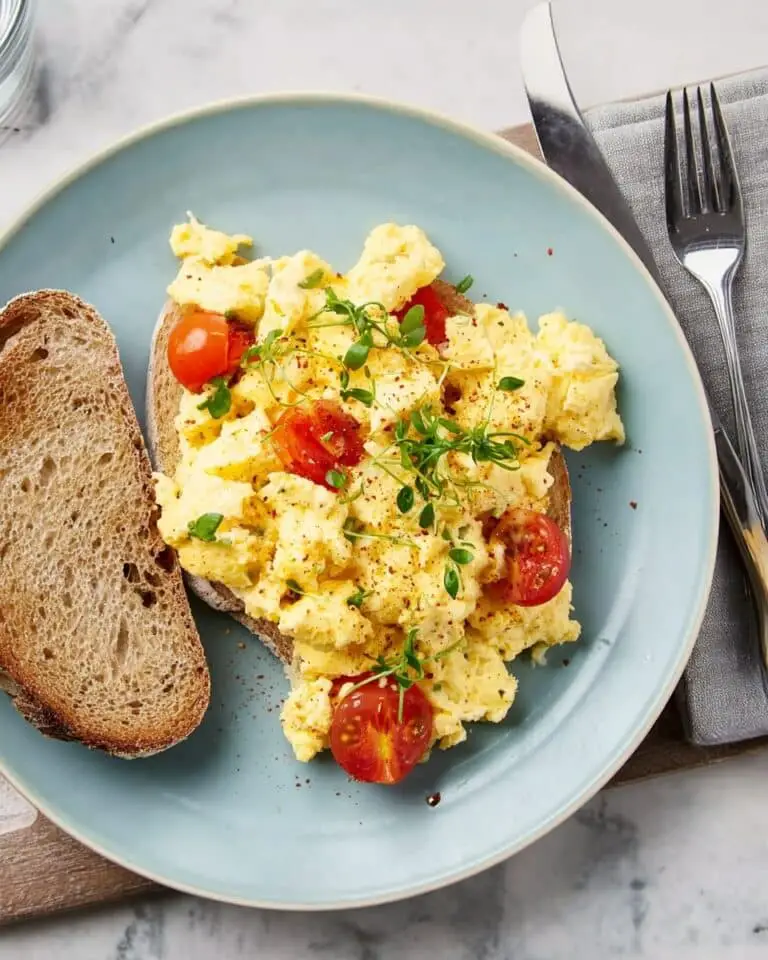 Creamy Ricotta Spinach Scramble with Toasted Sourdough Recipe