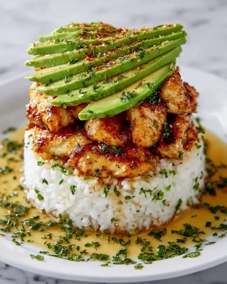 Honey Lime Chicken & Avocado Rice Stack Recipe