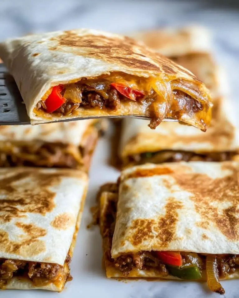 Easy Sheet Pan Quesadillas with Ground Beef and Veggies Recipe
