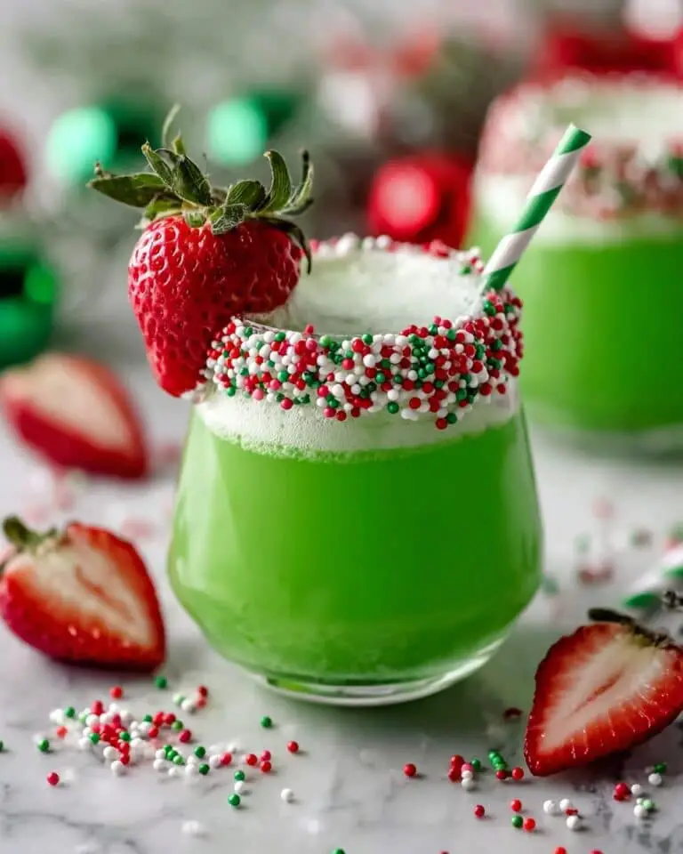 Grinch Punch with Green Hawaiian & Lime Sherbet Recipe