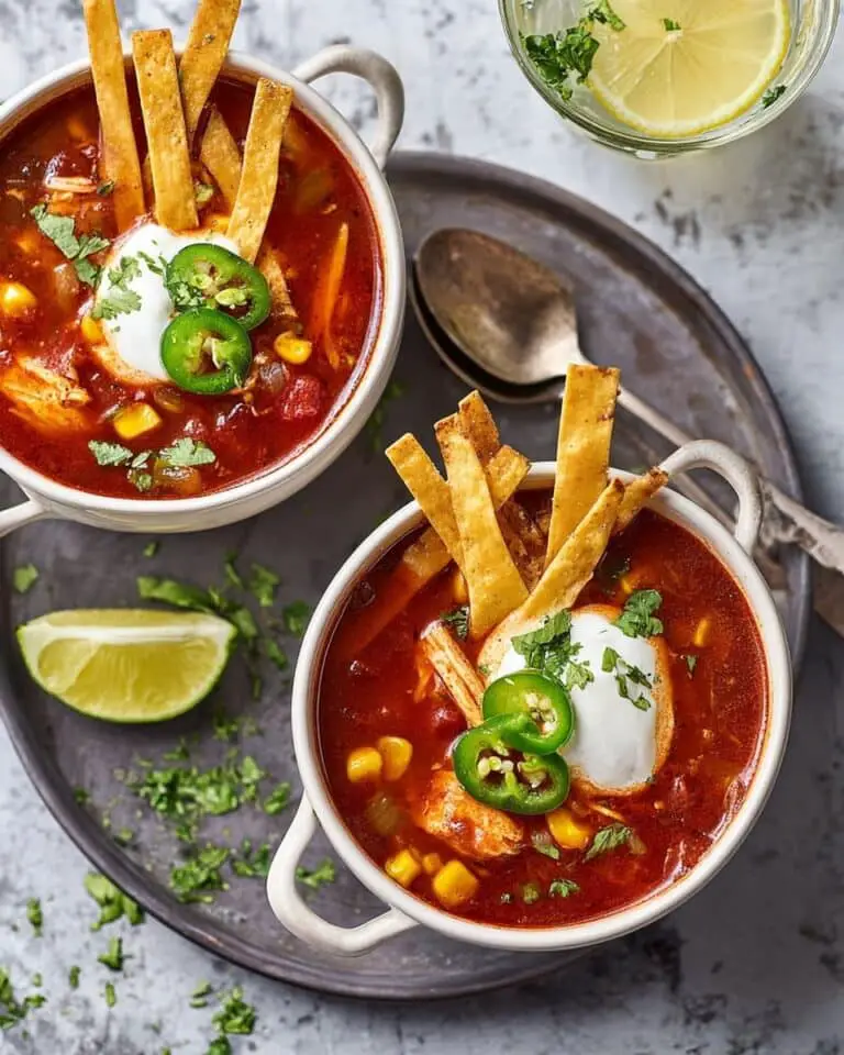 Healthy Chicken Tortilla Soup in Crock Pot Recipe