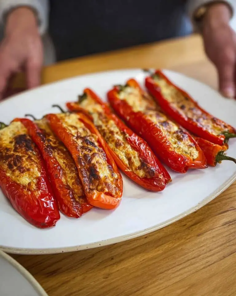 Greek Stuffed Peppers with Feta and Kefalograviera Cheese Recipe