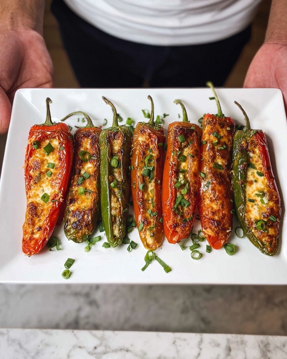 Greek Stuffed Peppers with Feta and Kefalograviera Cheese Recipe - Recipe Image