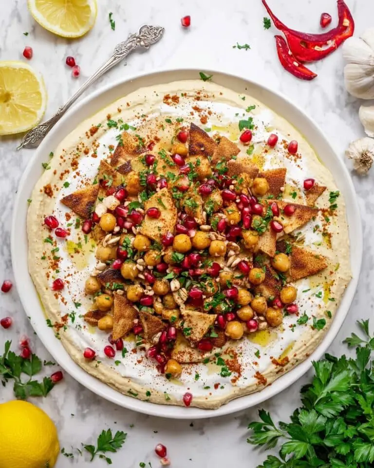 Fatteh with Pita Chips, Hummus, and Yogurt Sauce Recipe