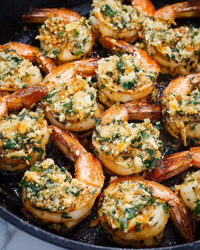 Stuffed Shrimp with Crab, Spinach, Artichokes, and Garlic Butter Dill Sauce Recipe