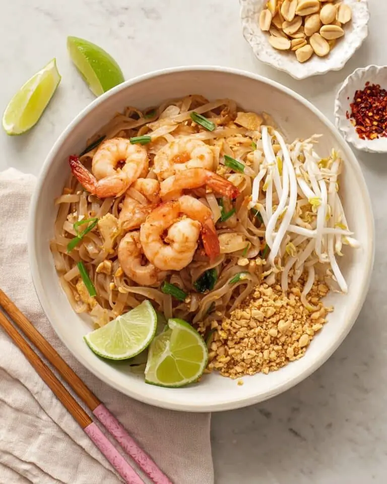 Pad Thai with Shrimp, Tofu, and Toasted Peanuts Recipe