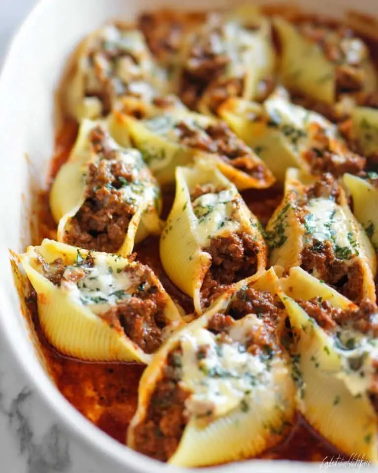 Stuffed Shells with Meat and Ricotta Cheese Filling Recipe