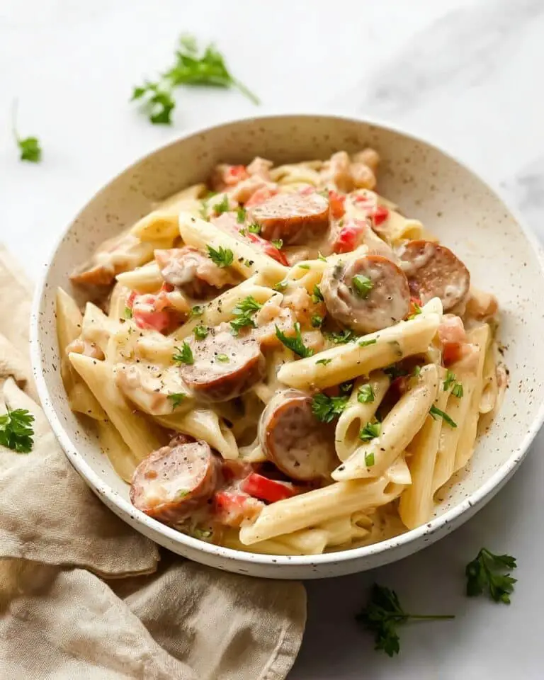 Cajun Sausage Alfredo Pasta Recipe