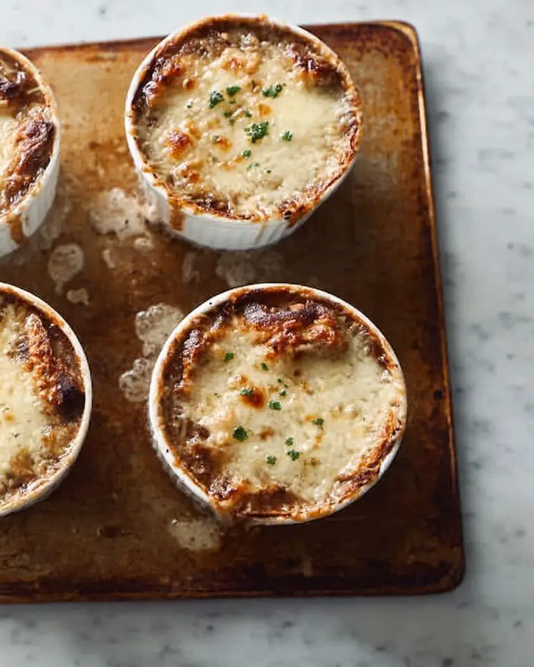 French Onion Soup with Gruyere and Mozzarella Recipe
