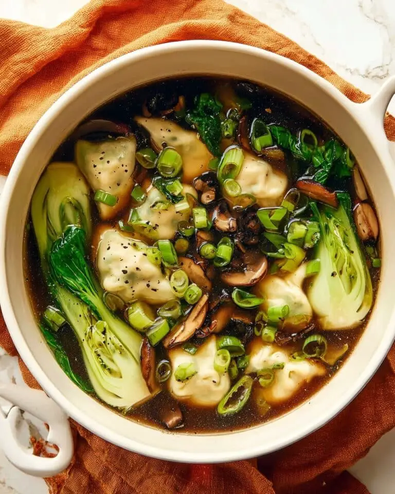 Potsticker Soup with Shiitake Mushrooms and Baby Bok Choy Recipe