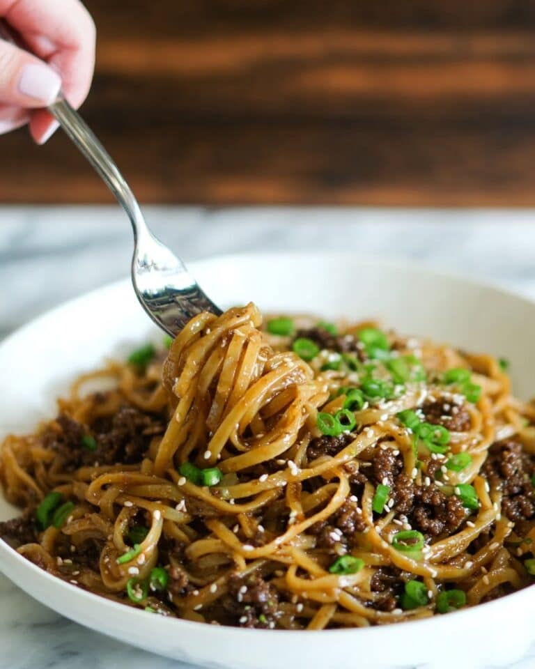 Easy Mongolian Ground Beef Noodles Recipe