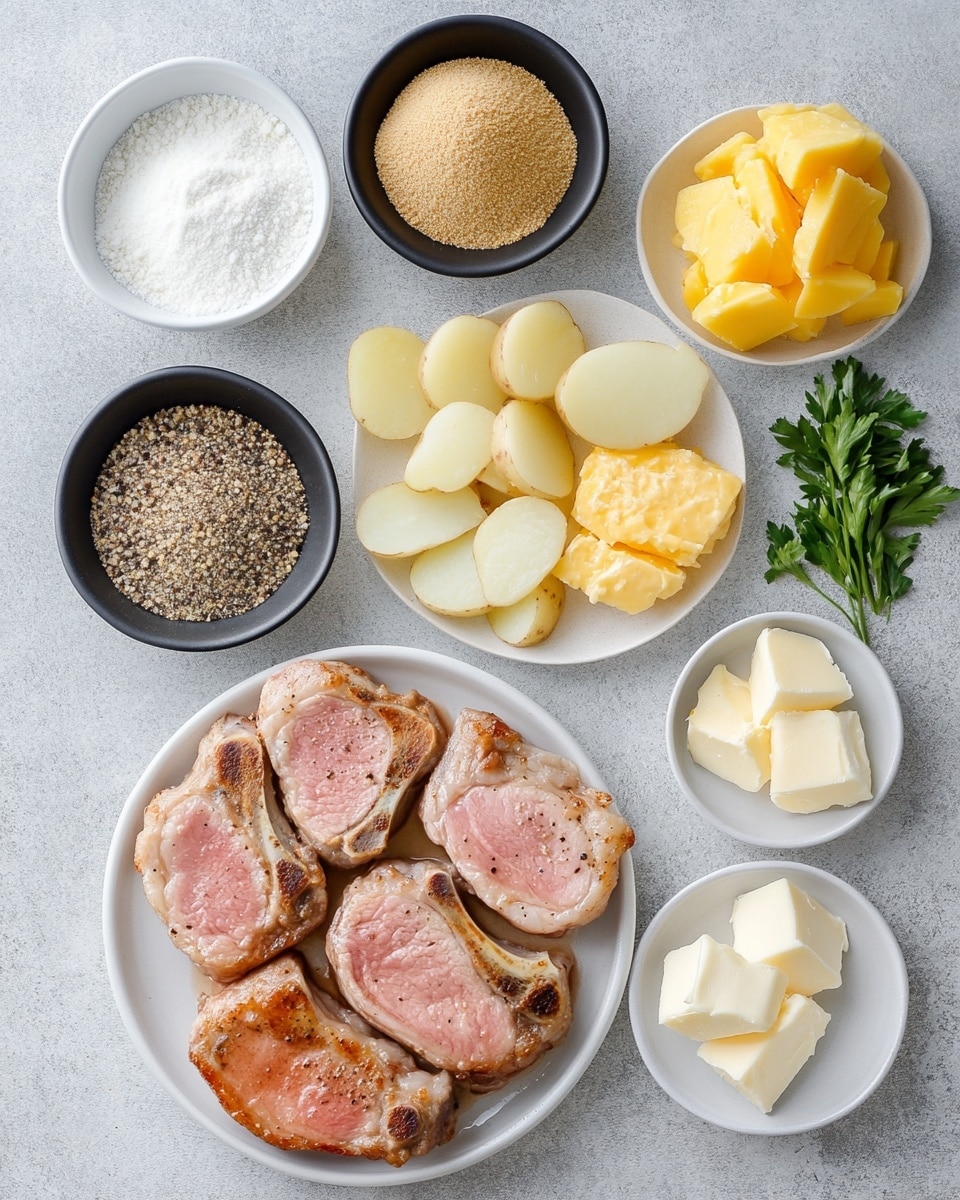 Smothered Pork Chop Scalloped Potato Casserole Recipe - Recipe Image