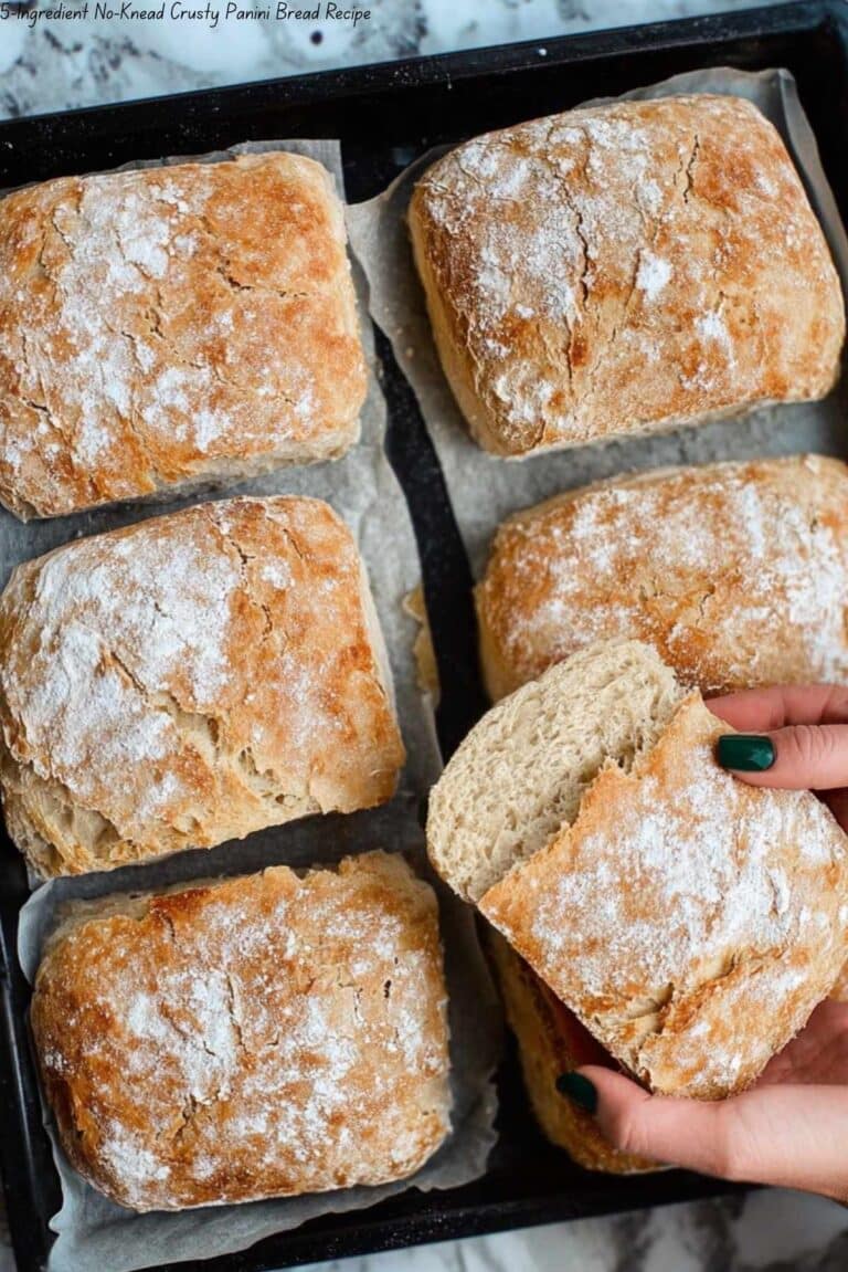 5-Ingredient No-Knead Crusty Panini Bread Recipe