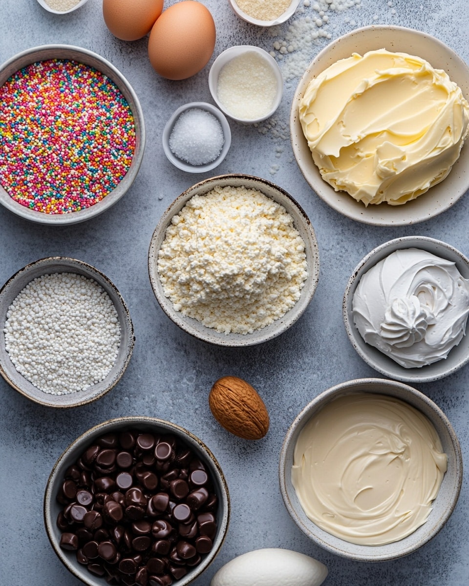 A line of eight cake pops stands upright on a white block, each cake pop coated in smooth pink icing with small white pearl-like sprinkles scattered evenly on the surface. The cake pops are round and glossy, with white sticks holding them up, and they are arranged in a neat row. The background shows a kitchen scene blurred out with white cabinets. The white marbled surface beneath the block adds a clean and bright look. photo taken with an iphone --ar 4:5 --v 7
