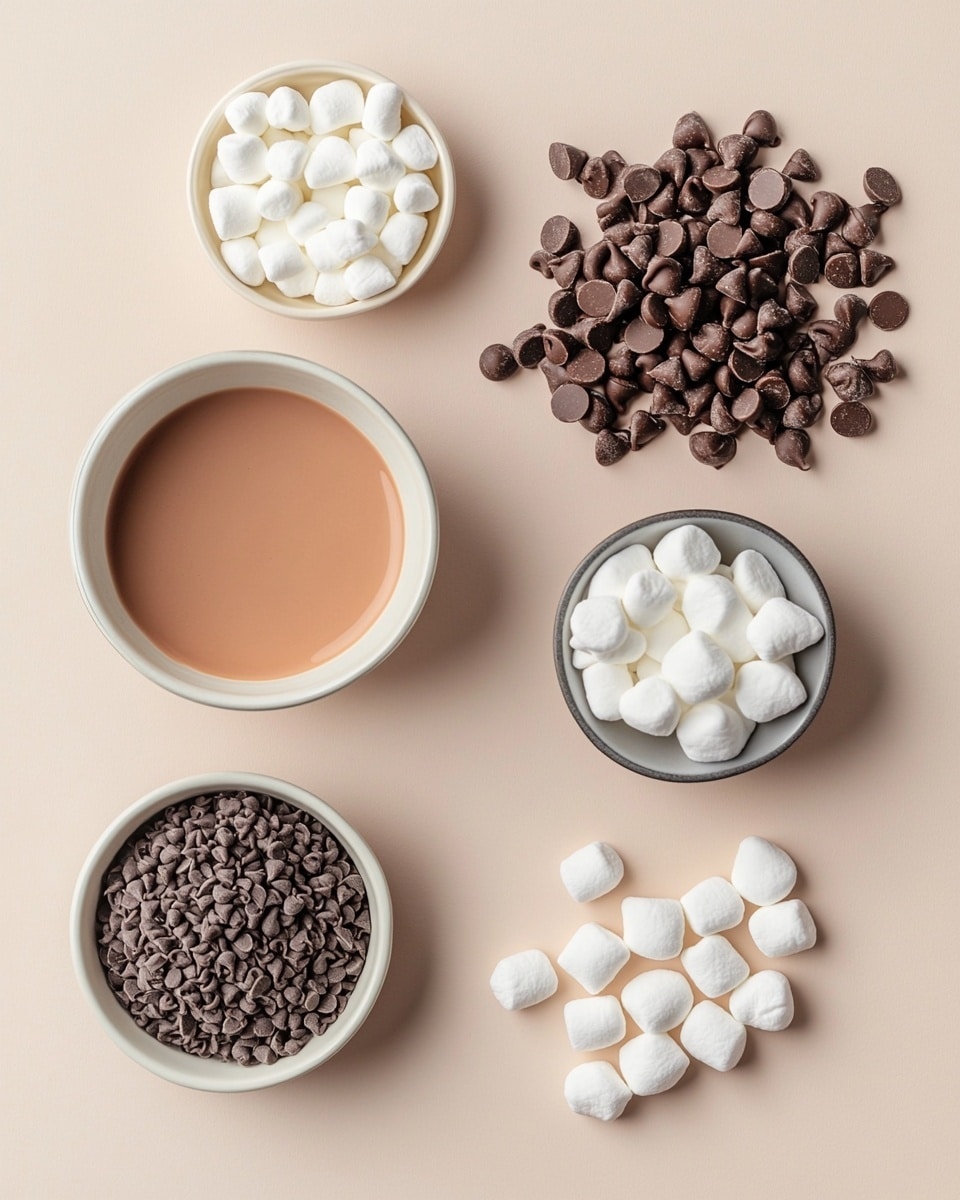 A white plate piled high with thick square pieces of chocolate fudge that have white mini marshmallows embedded throughout and on top. Each cube has multiple layers where the dark brown fudge base contrasts with the soft, puffy, and bright white marshmallows scattered inside and sitting on the surface, giving the fudge a textured and chunky look. The background features a white marbled texture with blurry warm-toned elements creating a cozy atmosphere. photo taken with an iphone --ar 4:5 --v 7