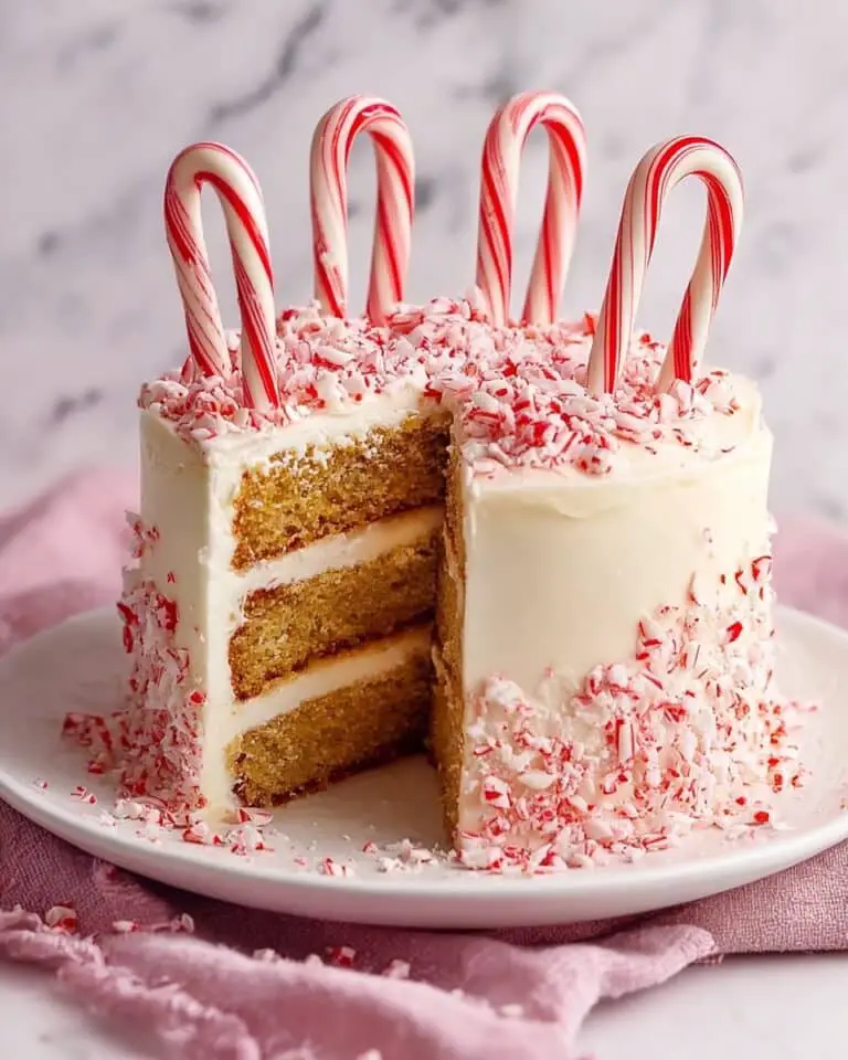 Candy Cane Layered Cake with Mint Buttercream and Cream Cheese Frosting Recipe