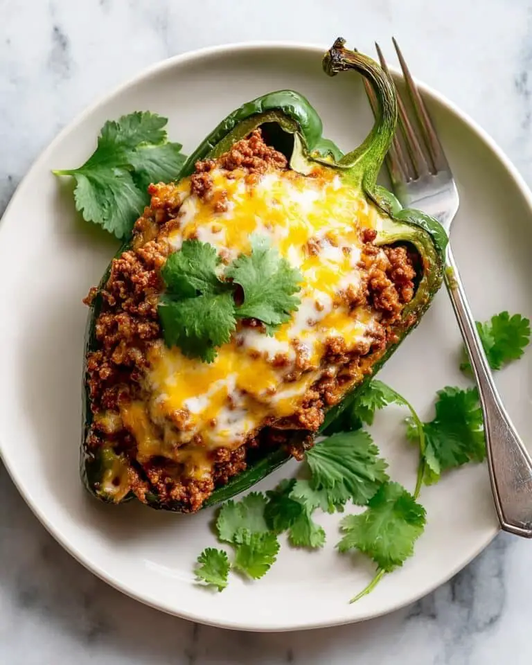 Beef and Rice Stuffed Poblano Peppers Recipe