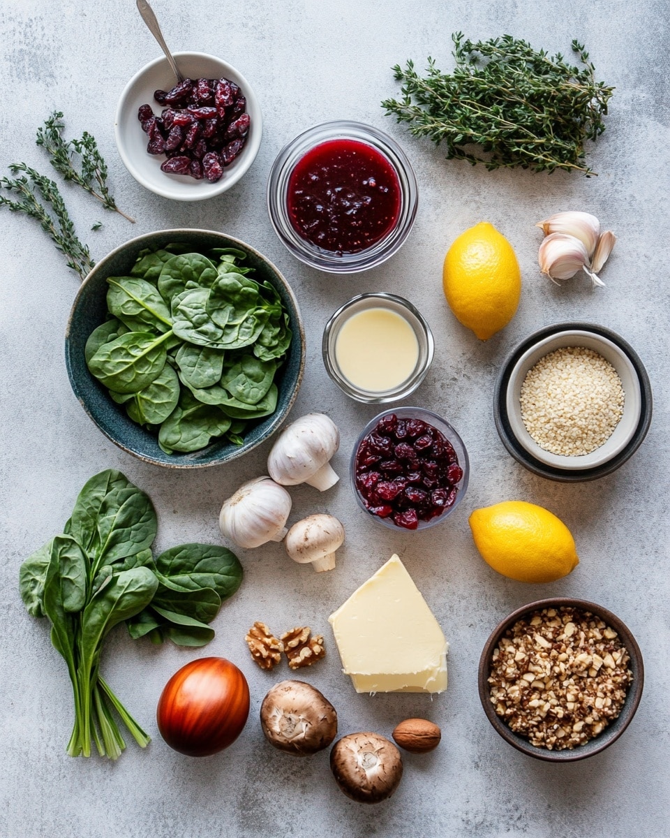A thick, textured meatloaf sits on a wooden board left of center, with one slice cut and placed next to it revealing many nuts and herbs inside. The meatloaf is topped with shiny, bright red pickled onion slices scattered along the top length. In the background, slightly out of focus, there is a white bowl filled with a dark sauce with some red onion pieces, and a spoon inside. The setting includes a white marbled surface covered with blue and beige cloths adding a cozy touch. Photo taken with an iphone --ar 4:5 --v 7