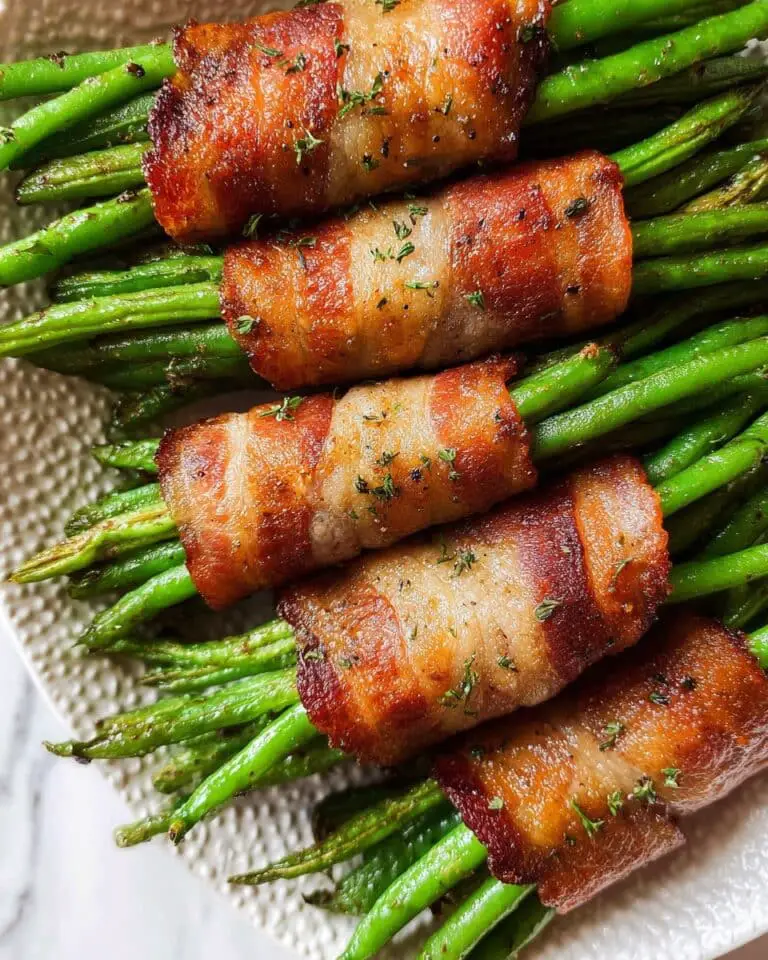 Bacon-Wrapped Green Bean Bundles with Garlic Salt, Brown Sugar, and Rosemary Recipe