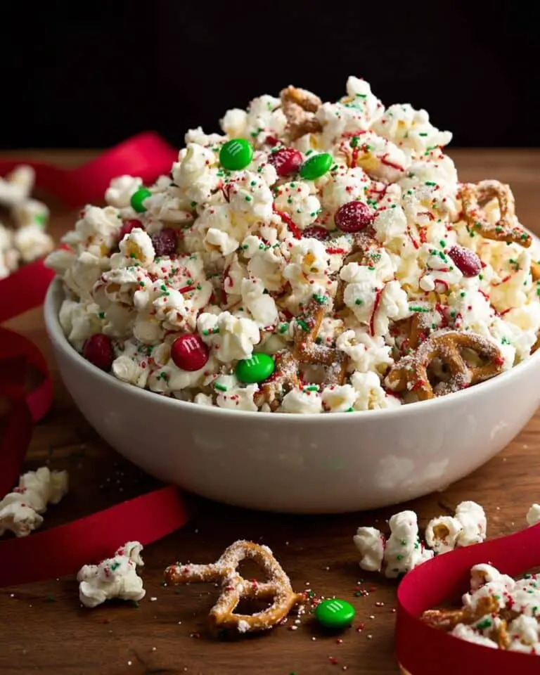 Christmas Crunch White Chocolate Popcorn Recipe