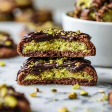 Dubai Chocolate Cookies with Pistachio Cream and Kataifi Filling Recipe-image
