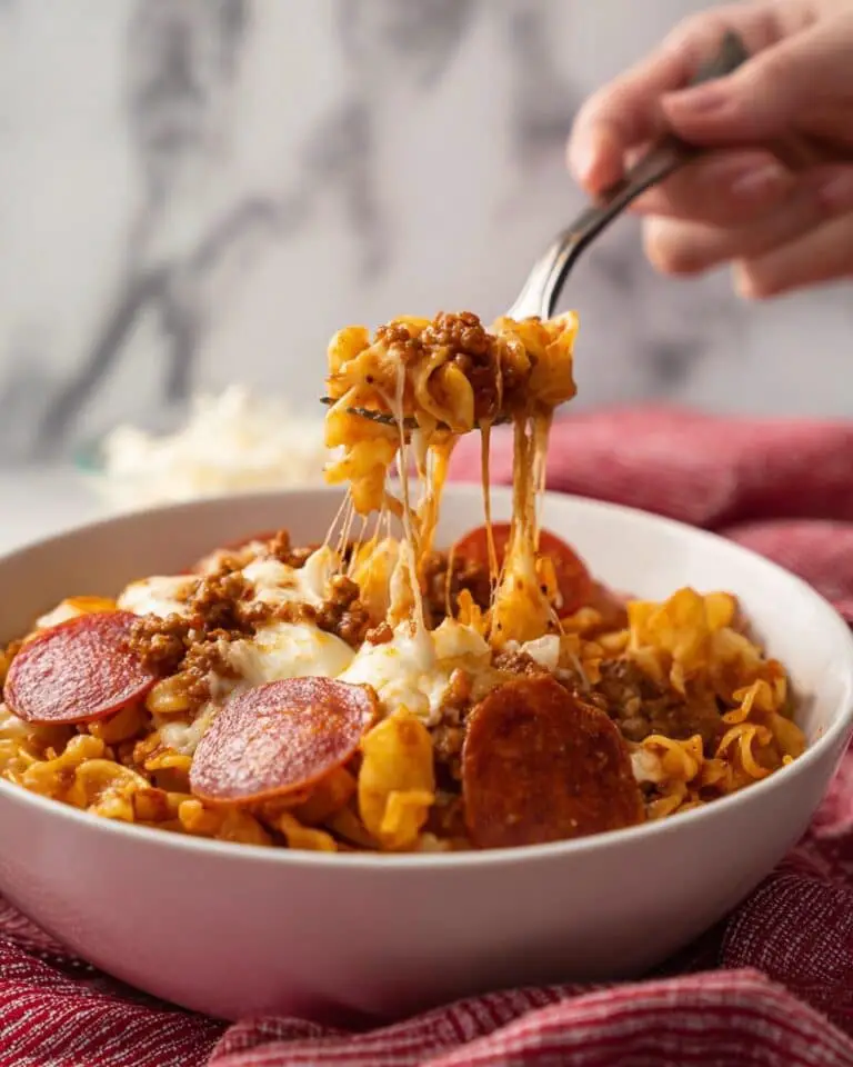 Crock Pot Pizza with Rotini Pasta, Sausage, and Pepperoni Recipe