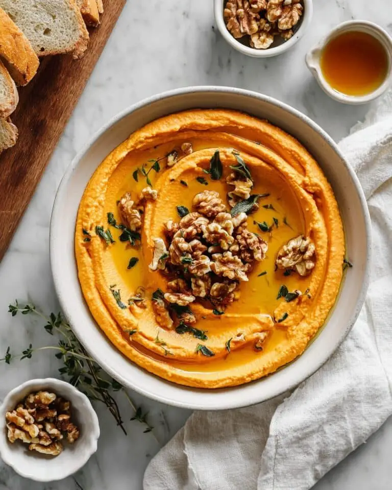 Pumpkin Whipped Feta Dip with Honey and Toasted Walnuts Recipe
