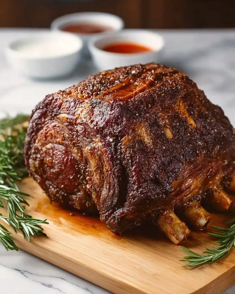 Classic Christmas Prime Rib with Rich Au Jus and Horseradish Sauce Recipe