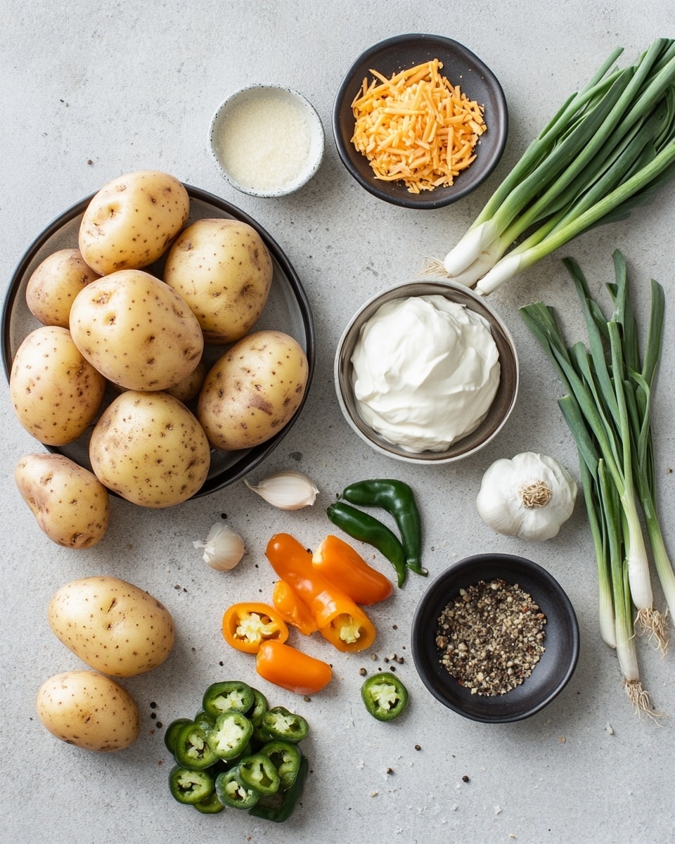 Multiple small, round, crispy cheese bites with dark golden-brown edges are arranged closely on a baking tray with a textured surface. Each bite has a base layer of melted, bubbly, golden cheese with some darker spots. On top, there is a white dollop of sour cream, followed by small pieces of reddish-brown cooked bacon and scattered green chopped scallions and diced jalapeño. The colors contrast sharply with the baking tray’s dark background. photo taken with an iphone --ar 4:5 --v 7