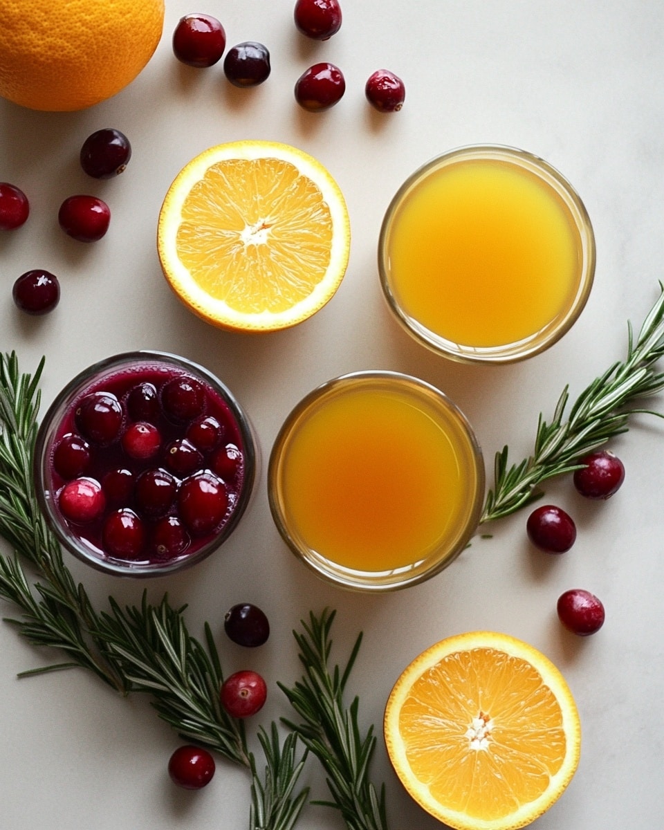 The image shows three clear glasses filled with a deep red drink and ice cubes, each glass topped with red berries and a small sprig of green herb dusted with white sugar. The rims of the glasses are coated with white sugar, and each glass sits on a round white coaster with a gold edge. Behind the glasses, there is a clear pitcher filled with the same red drink and ice, also containing some floating red berries. The scene is set on a white marbled surface decorated with silver and white pinecones and small silver Christmas ornaments, giving a festive feel. photo taken with an iphone --ar 4:5 --v 7