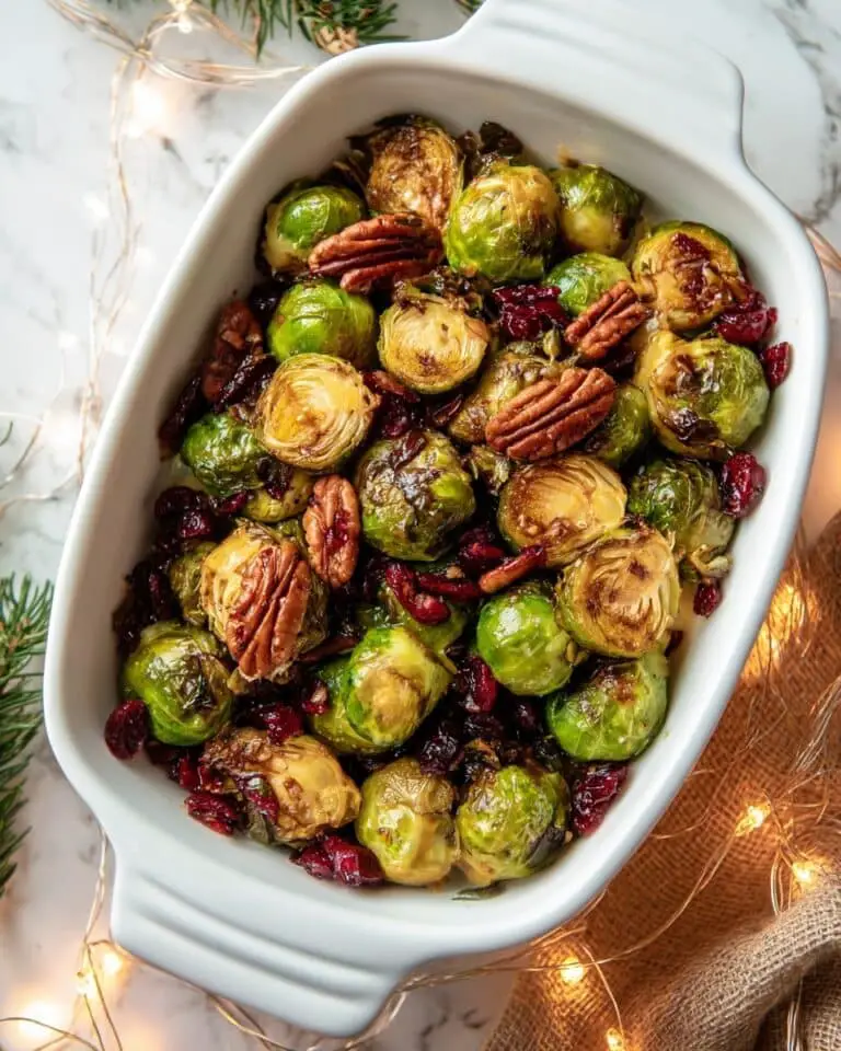 Roasted Brussels Sprouts with Pecans and Cranberries Recipe