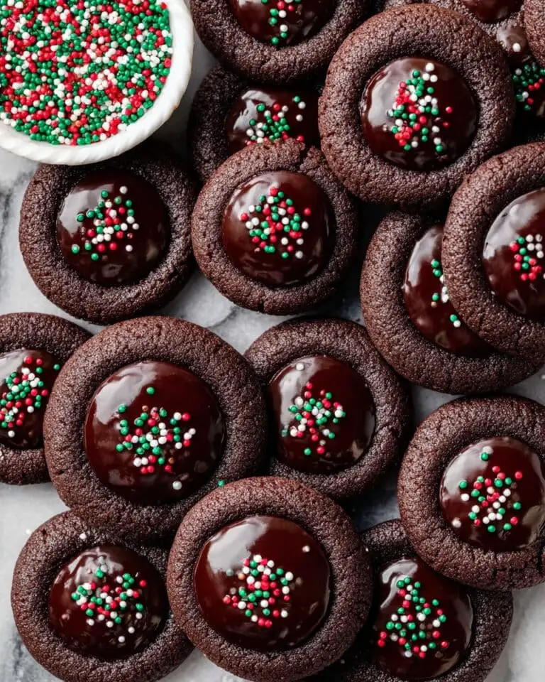Chocolate Thumbprint Cookies with Rich Chocolate Ganache Recipe