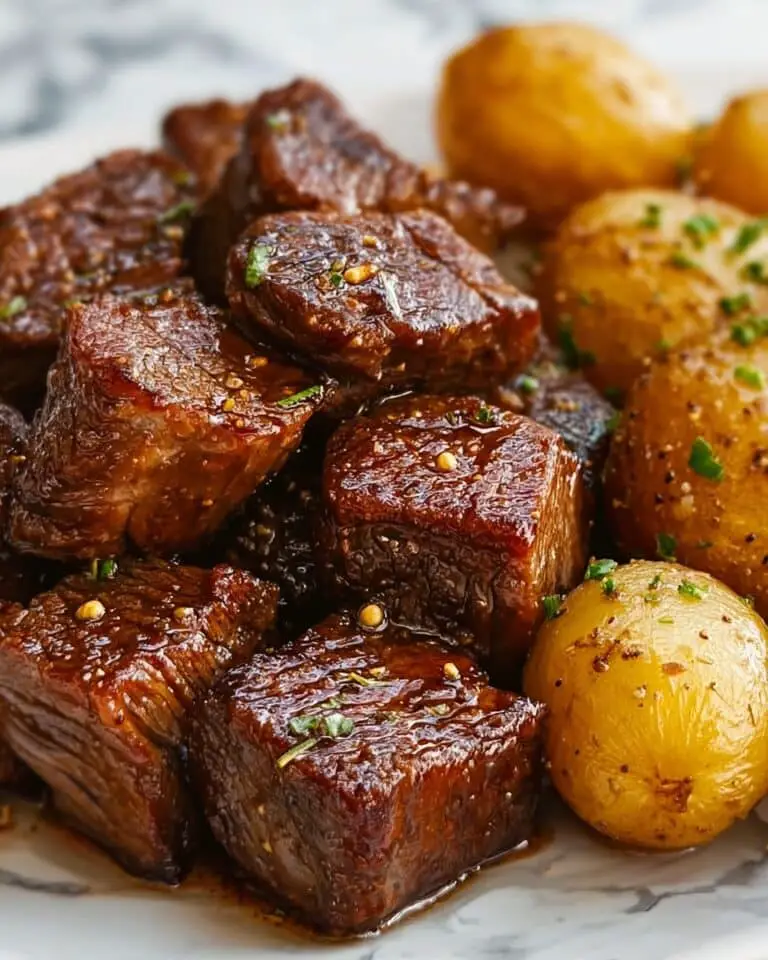 Garlic Butter Steak Bites and Potatoes (Tender & Crispy!) Recipe
