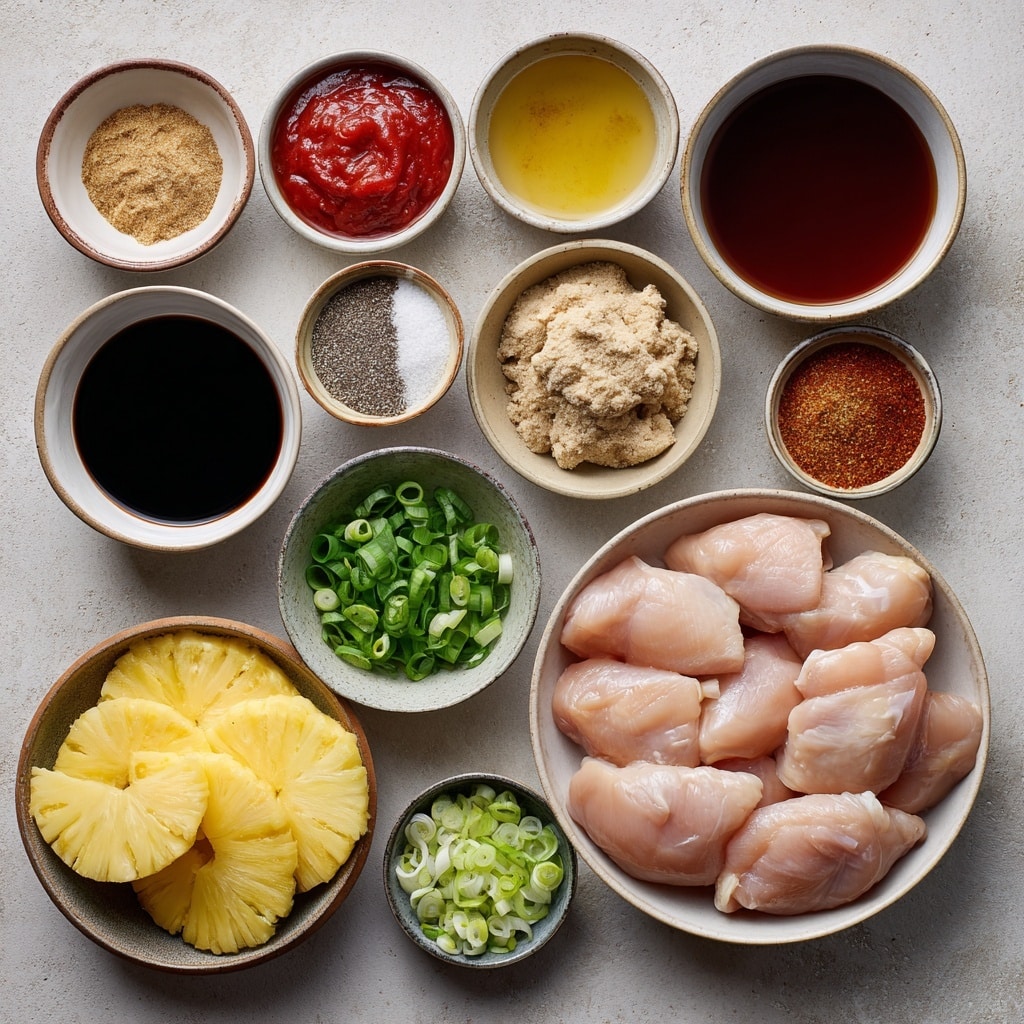 Two white plates of food sit on a white marbled surface with a black and white patterned cloth under them. The plate at the bottom is full of grilled pieces of glossy, dark golden-brown meat, with char marks and a shiny glaze. The plate at the upper right is filled with a creamy macaroni salad made of pale yellow pasta mixed with bits of light orange and topped with green onion slices. A wooden spoon lies between the plates with some green onions nearby. Photo taken with an iphone --ar 4:5 --v 7