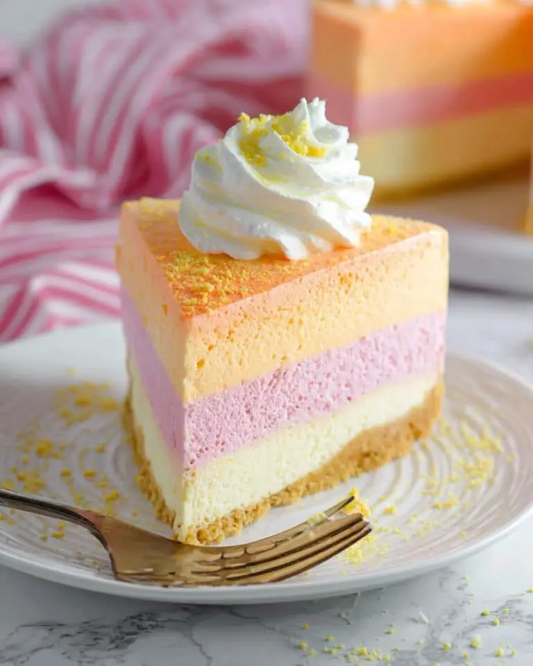 Layered Jello Pie with Graham Cracker Crust and Whipped Cream Recipe