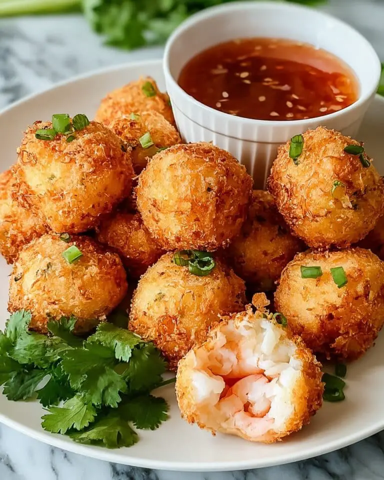 Crispy Shrimp Balls with Green Onions and Garlic Recipe