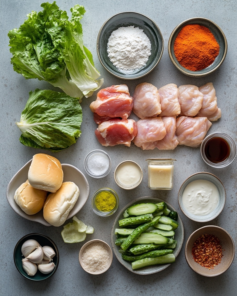 A sandwich with a shiny golden brown bun on top and bottom. Inside, there is a crispy fried piece of chicken in the middle, with a layer of thinly sliced white sauce spread on the bottom bun. On top of the chicken, there is a colorful mix of shredded green cabbage, orange carrot sticks, and fresh green herbs, with some sliced green jalapeños visible. The sandwich sits on a white plate, which is placed on a white marbled surface, with a softly blurred background. photo taken with an iphone --ar 4:5 --v 7