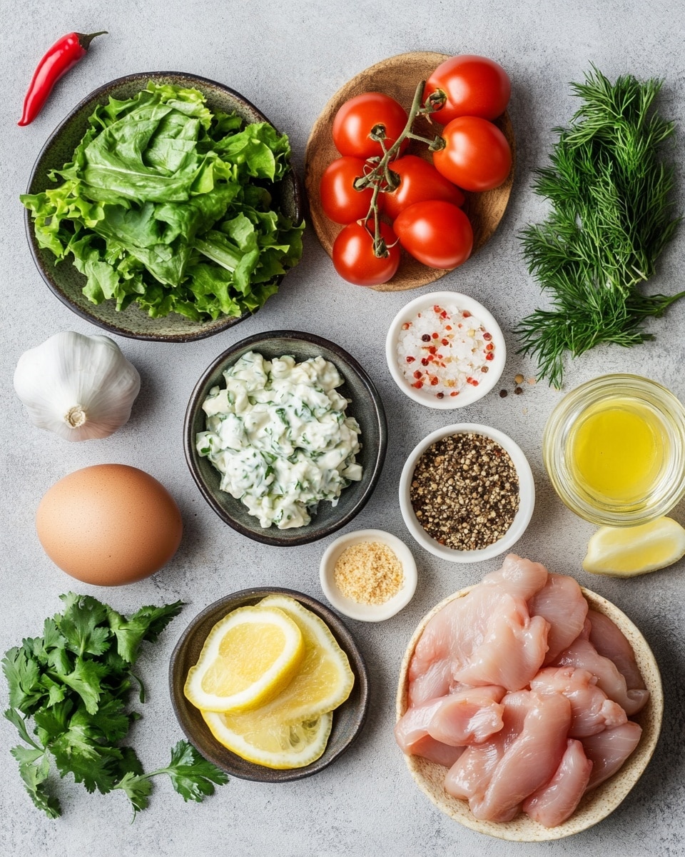 Three chicken patties are placed on flat white buns on a white plate. Each bun has a green lettuce leaf on the bottom, then a grilled light brown patty with charred spots. On top of each patty, there are red tomato slices and rings of purple onion, all covered by a dollop of white sauce with green herbs. The top bun is either resting against the side or tilted back, showing the layers clearly. The plate sits on a white marbled surface with some small green herb pieces scattered nearby. Photo taken with an iphone --ar 4:5 --v 7
