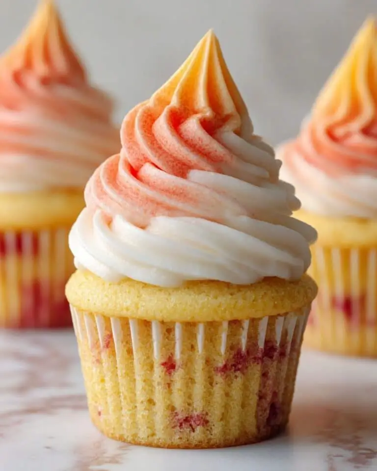 Mango Strawberry Sunset Cupcakes Recipe