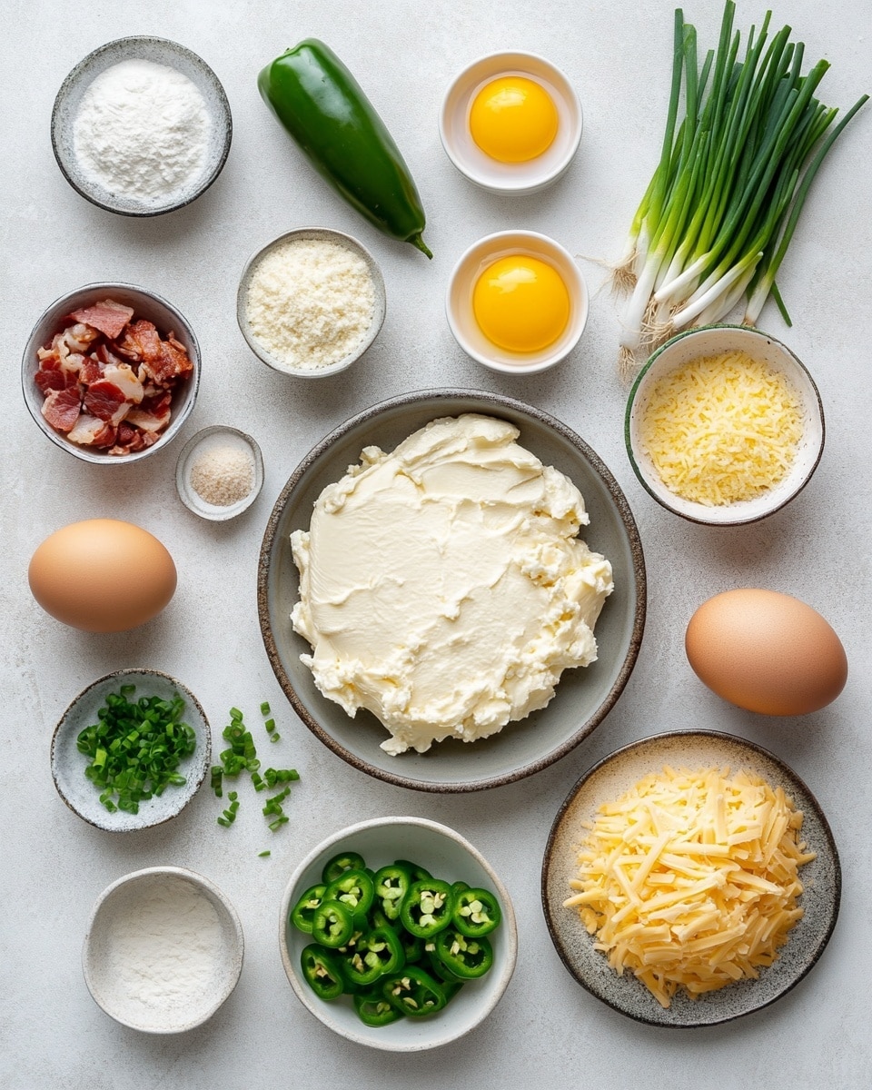 A close-up of a white bowl full of golden-brown crispy balls, each with a rough textured crumb coating, sprinkled with small green herbs. One ball is shown in the center with a bite revealing a creamy, cheesy yellow inside mixed with bits of green and brown. The balls are stacked closely together, resting on a white marbled surface. photo taken with an iphone --ar 4:5 --v 7