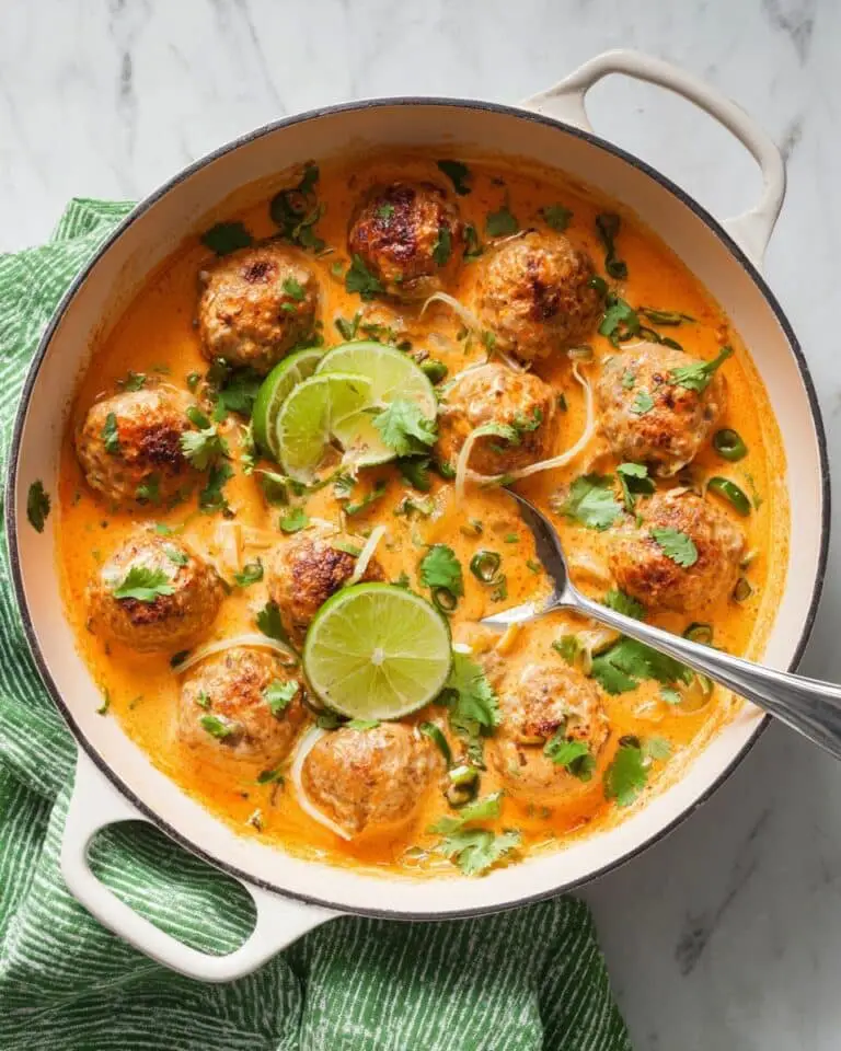 Creamy Coconut Curry Meatballs with Basil, Cilantro, and Toasted Coconut Recipe