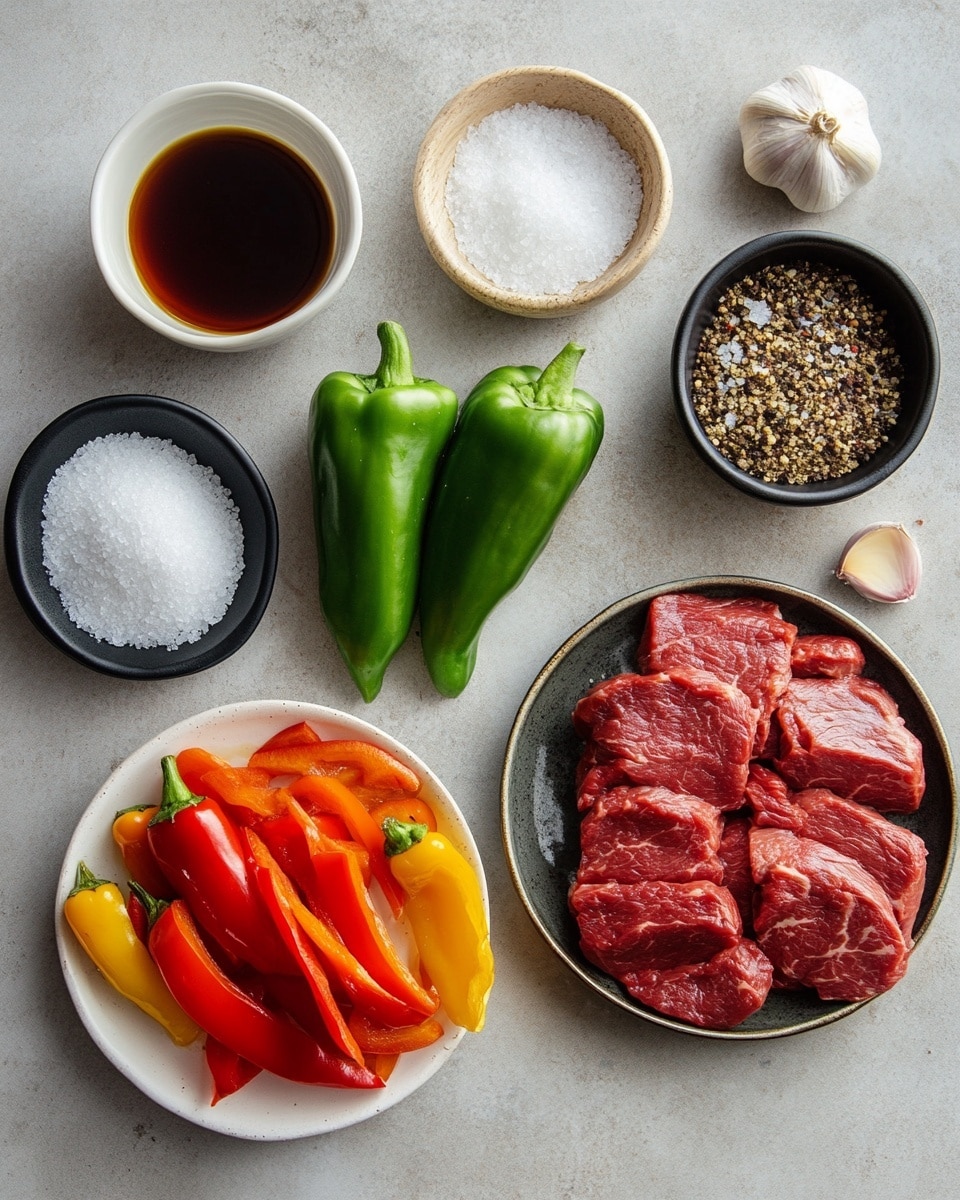 The image shows a white bowl filled with glossy brown pieces of cooked meat mixed with bright red and green bell pepper strips. The meat looks tender and coated in a shiny sauce, while the peppers add a fresh and colorful contrast. A wooden spatula is lifting some of the mixture, showing the texture of the meat and the peppers closely. The bowl sits on a white marbled surface. photo taken with an iphone --ar 4:5 --v 7