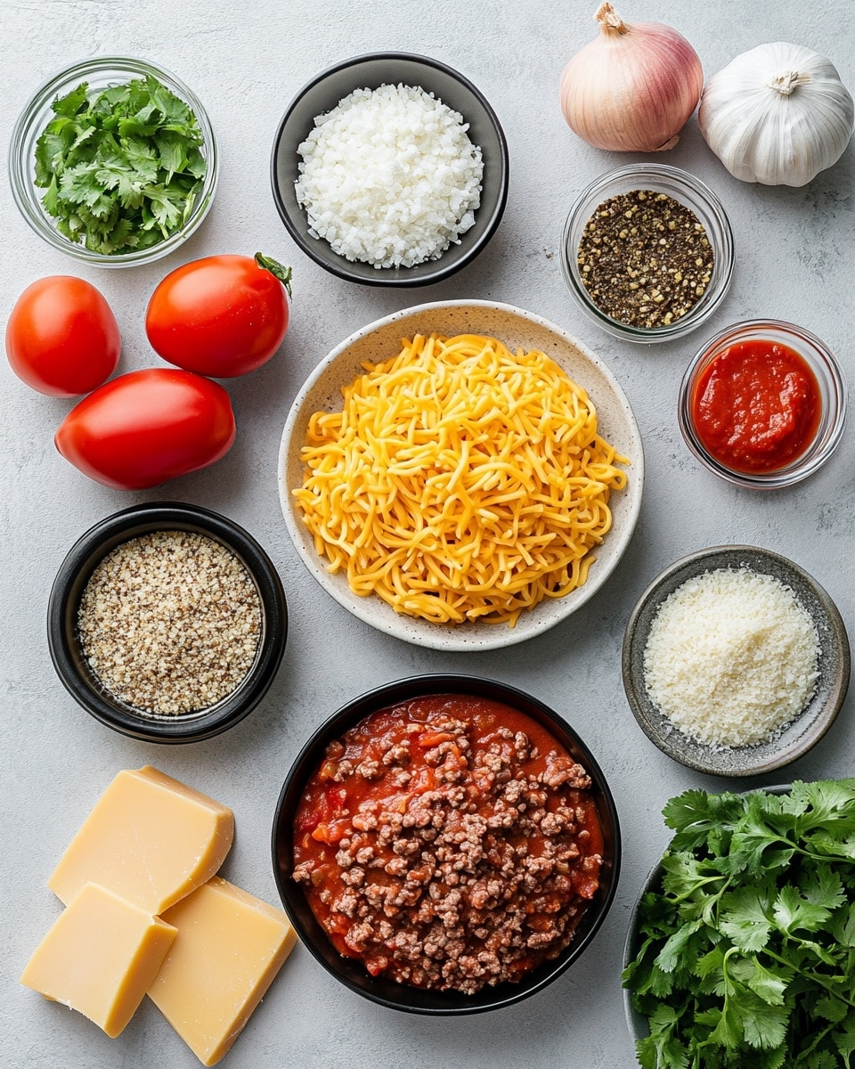 The image shows five tacos arranged in a row on a white plate, each taco holding a crispy, golden-yellow tortilla shell textured with slight charring and seasoning. Inside each shell is a thick layer of dark brown, tender shredded meat with a rich, moist look. Small bits of white and light purple onion are scattered on top, along with chopped green herbs, mostly cilantro, adding fresh color contrast. The tacos are close together, with some herb pieces falling onto the white marbled surface beneath the plate. photo taken with an iphone --ar 4:5 --v 7