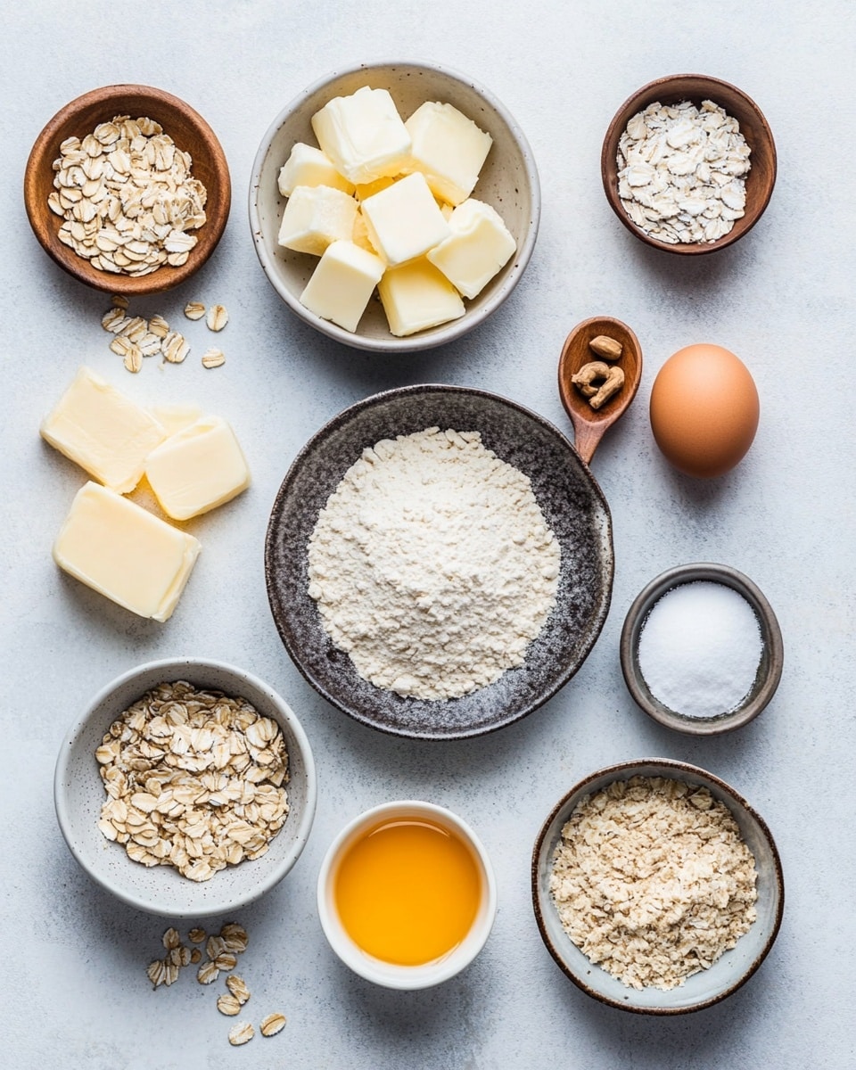 The image shows a square coffee cake cut into smaller square pieces, with one piece slightly pulled out from the others. The cake has two layers: the bottom layer is light yellow with a soft, moist texture, speckled with small darker bits, and the top layer is a thick crumbly brown streusel with a rough texture. The cake sits on brown parchment paper placed on a metal tray, and there are some crumbs scattered around. The background is a white marbled surface. Photo taken with an iphone --ar 4:5 --v 7