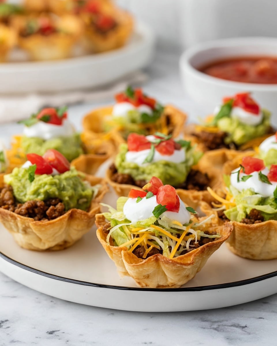 Mini Taco Wonton Bites Recipe