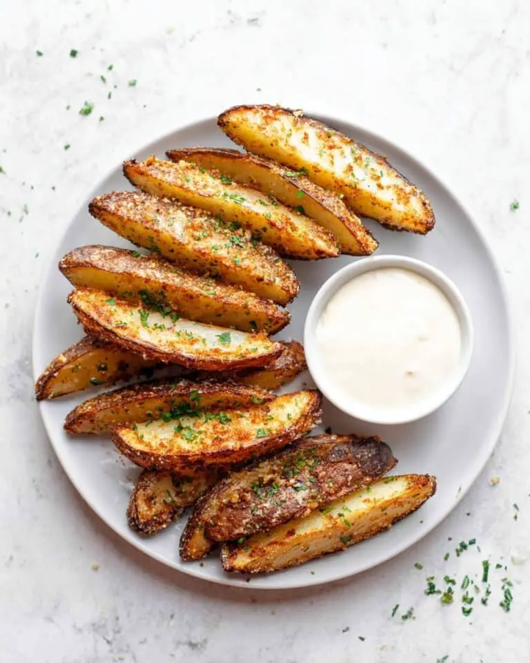 Baked Garlic Parmesan Potato Wedges Recipe