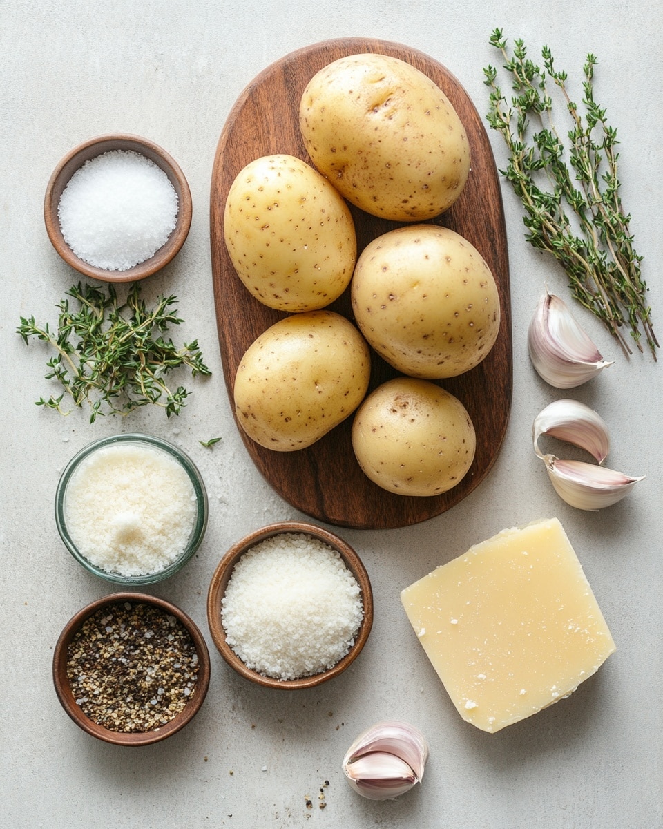 The image shows many thick potato wedges arranged in a close group on a dark surface with a white marbled texture. The wedges are golden brown with crispy edges and some parts have a lighter yellow color. They are topped with small pieces of white cheese and chopped green parsley, adding texture and color contrast. Near the center top of the image, there is a small metal cup filled with smooth, shiny red ketchup. Photo taken with an iphone --ar 4:5 --v 7