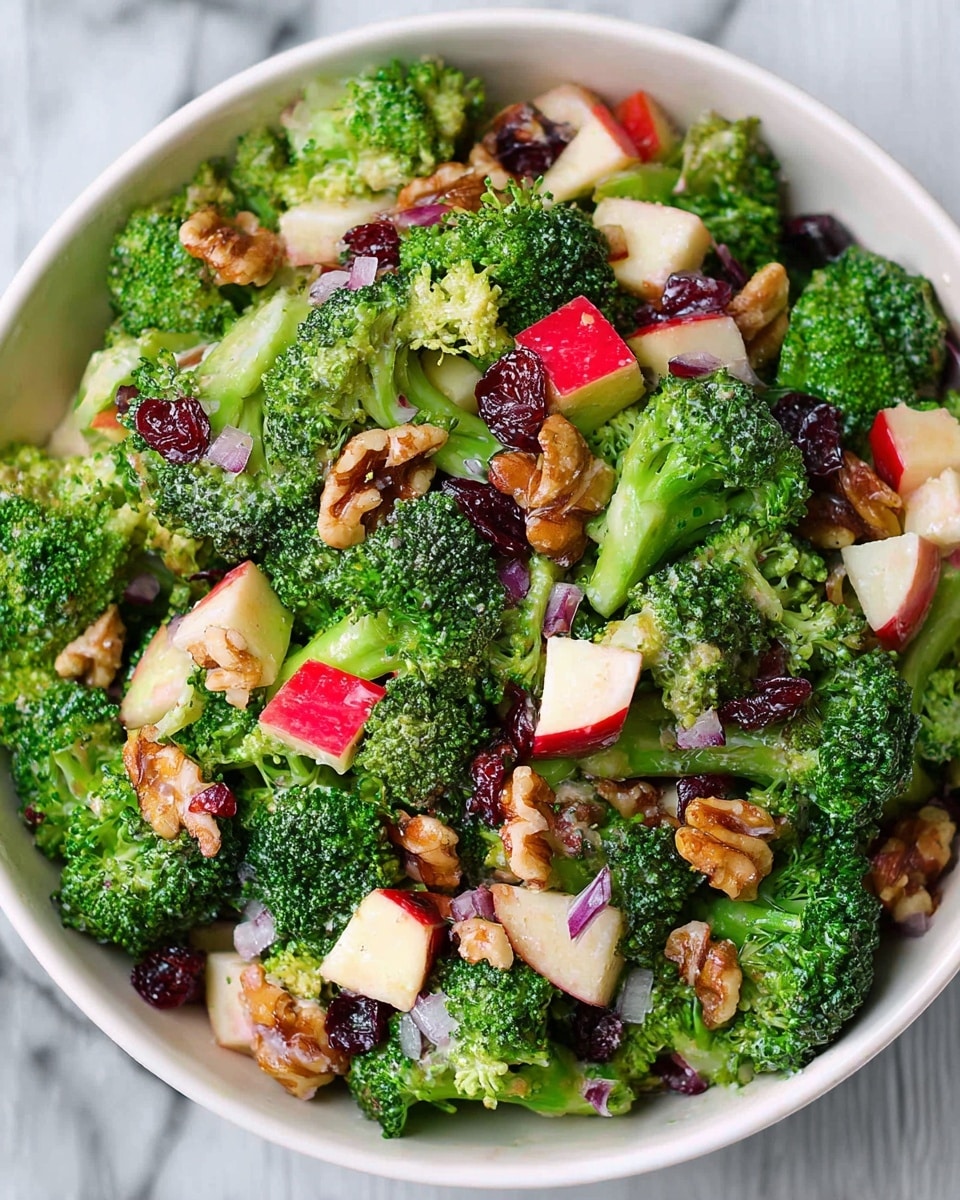 Broccoli Salad with Apples, Walnuts, and Cranberries Recipe