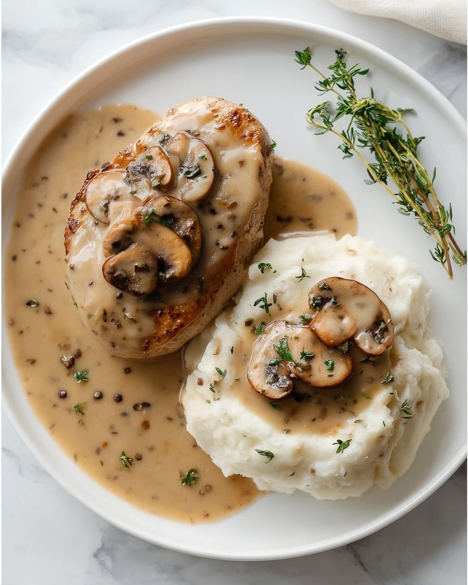 Mushroom Chicken in Creamy Wine Sauce Recipe