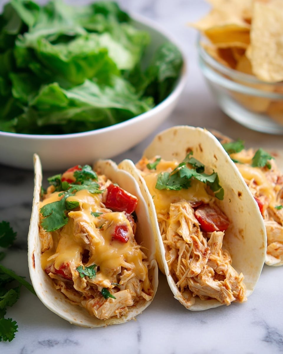 Slow Cooker Queso Chicken Tacos Recipe